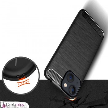 Carbon guminis dėklas - juodas (Apple Iphone 14 Plus)